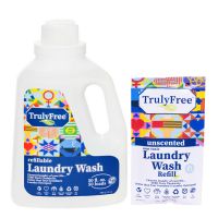 Refillable Non-Toxic Unscented Laundry Wash Starter Kit (Jug + Refill)